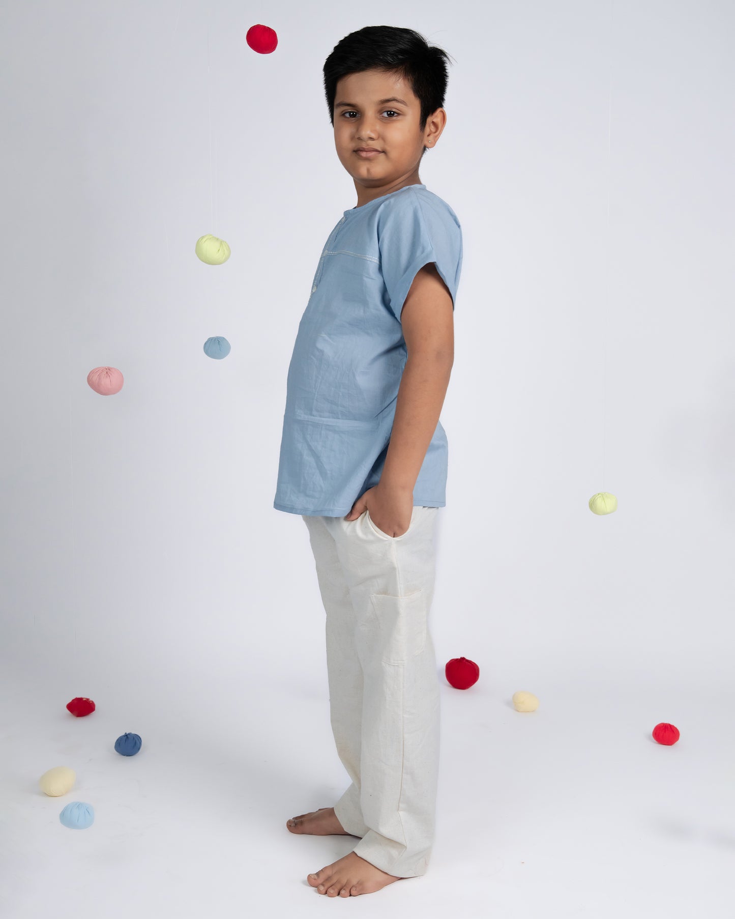 Mini Elite Co-ord Set - Blue / Beige