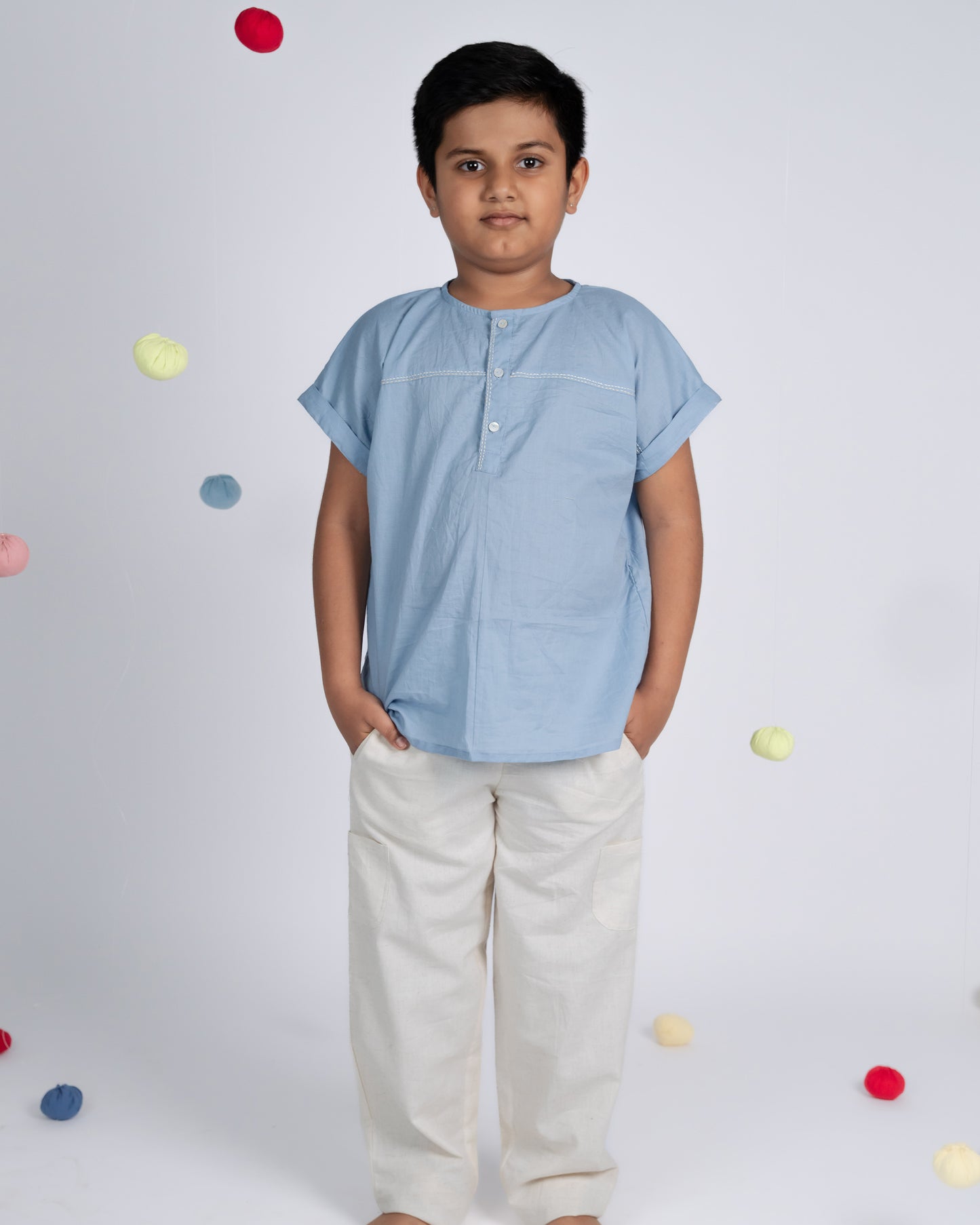 Mini Elite Co-ord Set - Blue / Beige