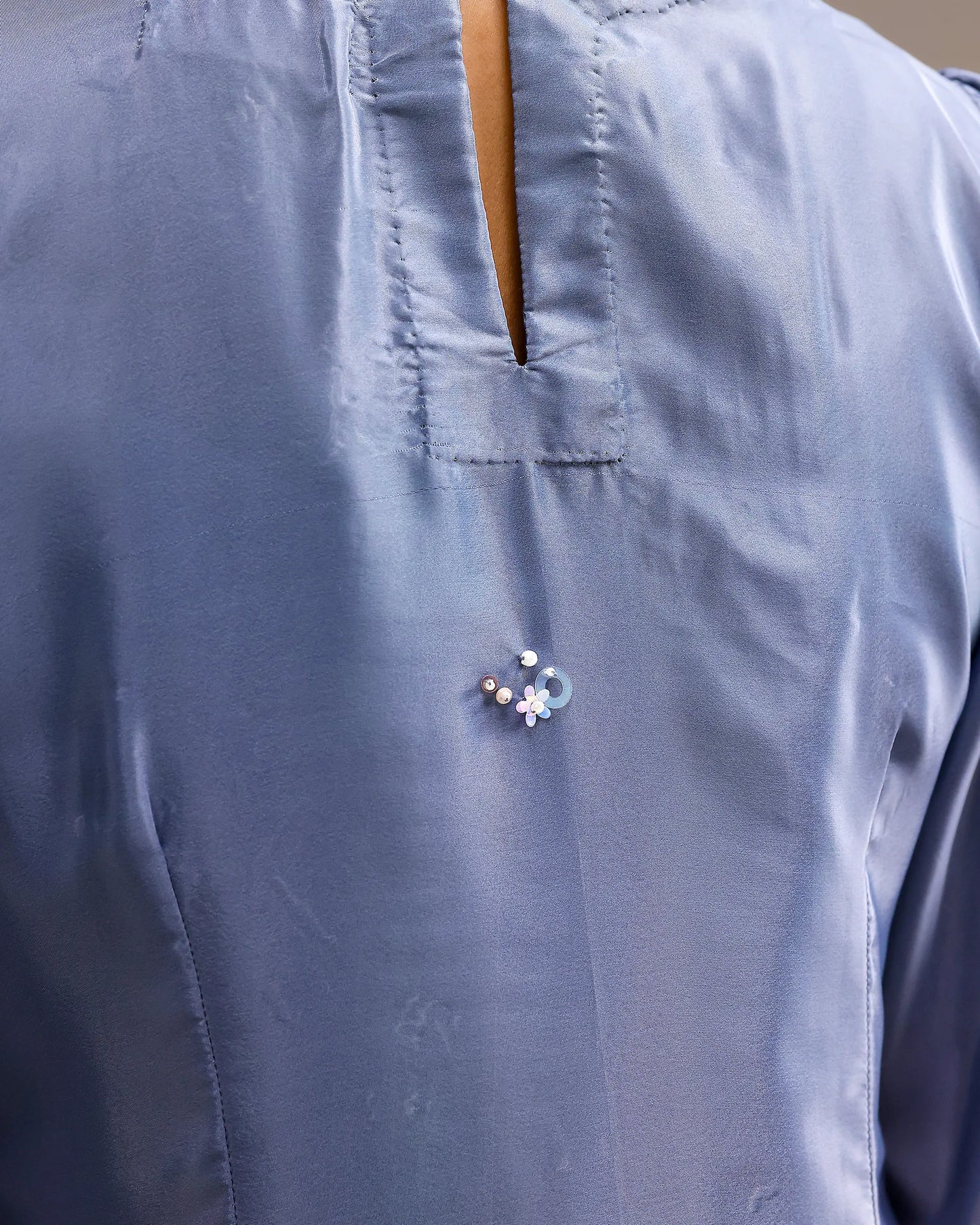 Icy Elegance Dress - Blue To Ivory