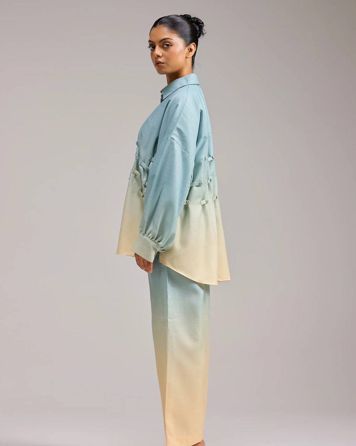Ocean Mist Shirt - Ivory To Ash Fade