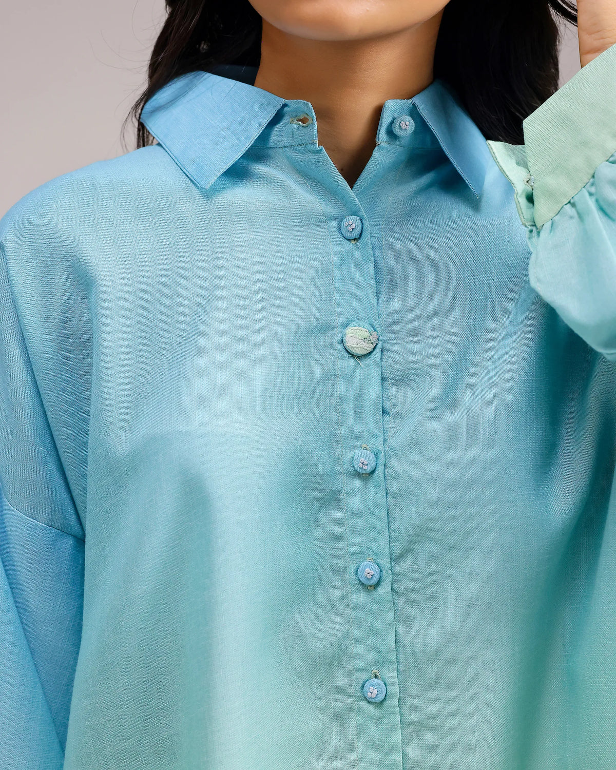 Sea Mist Shirt - Mint Blue Ombre