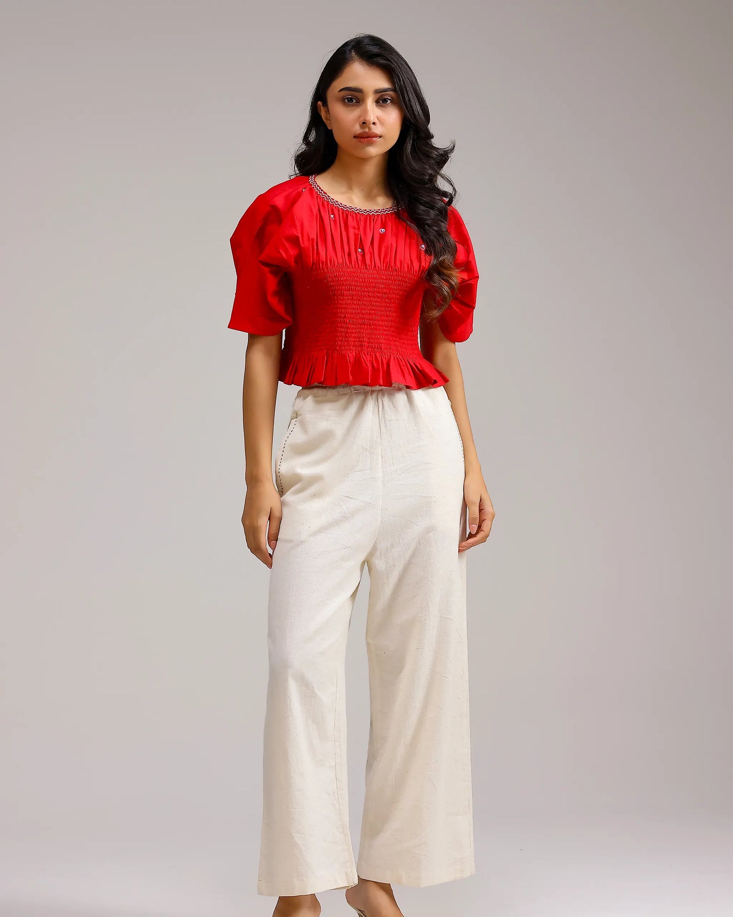 Peplum Top - Red