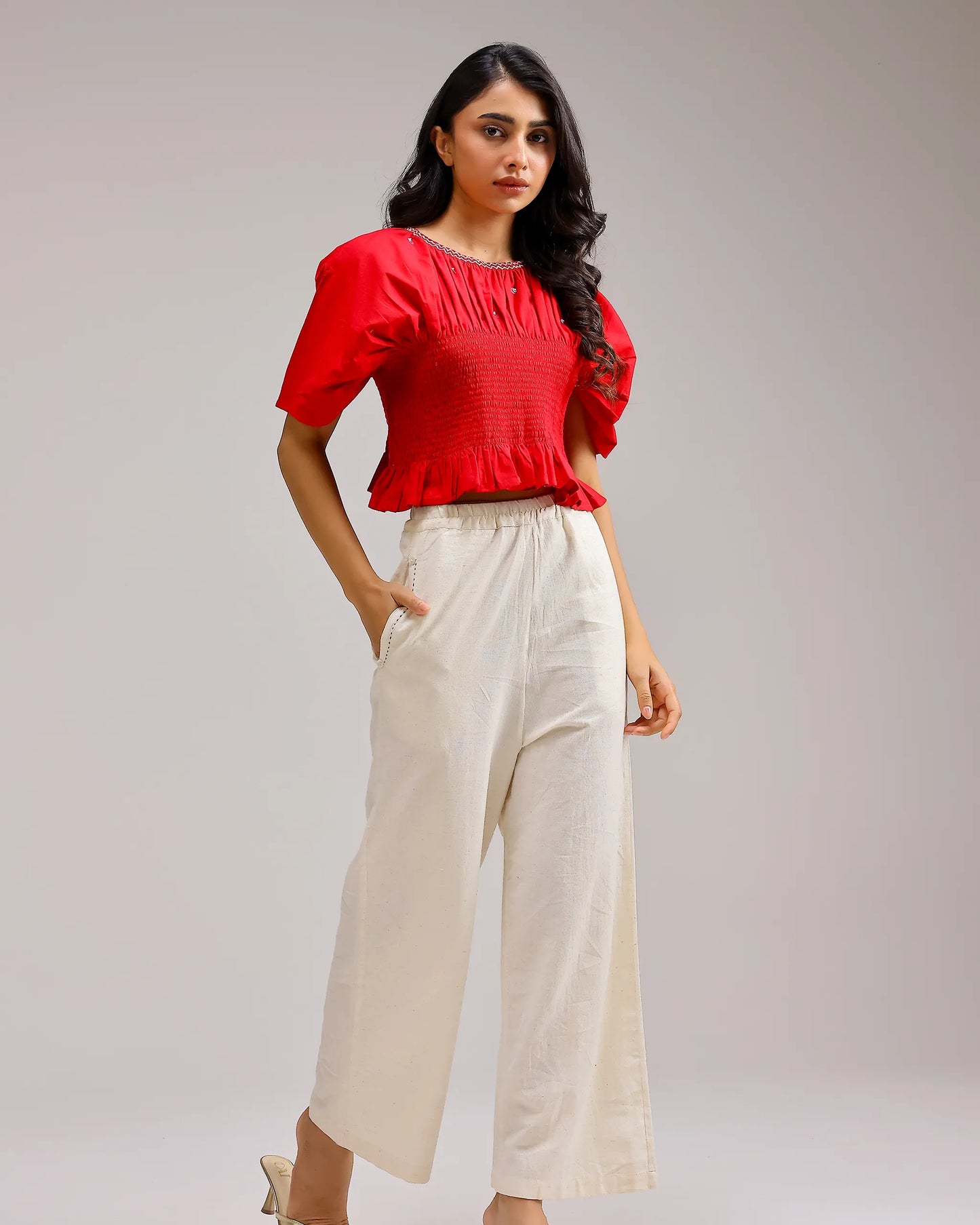 Peplum Top - Red