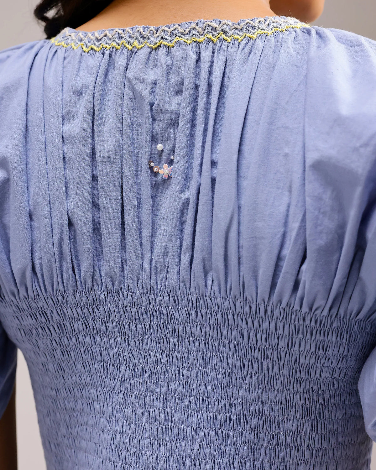 Peplum Top - Baby Blue