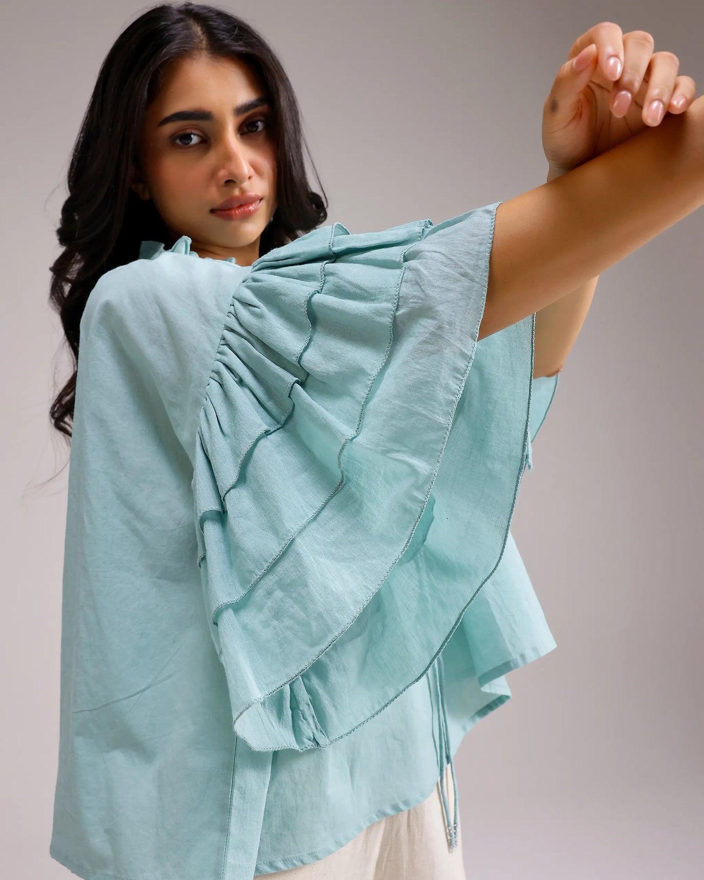 Whisper Ruffle Top - Mint