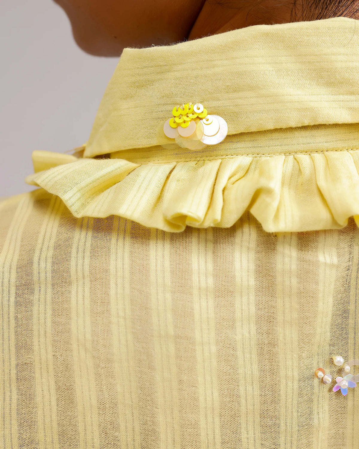 Sheerline Flow Top - Ochre Yellow Stripes