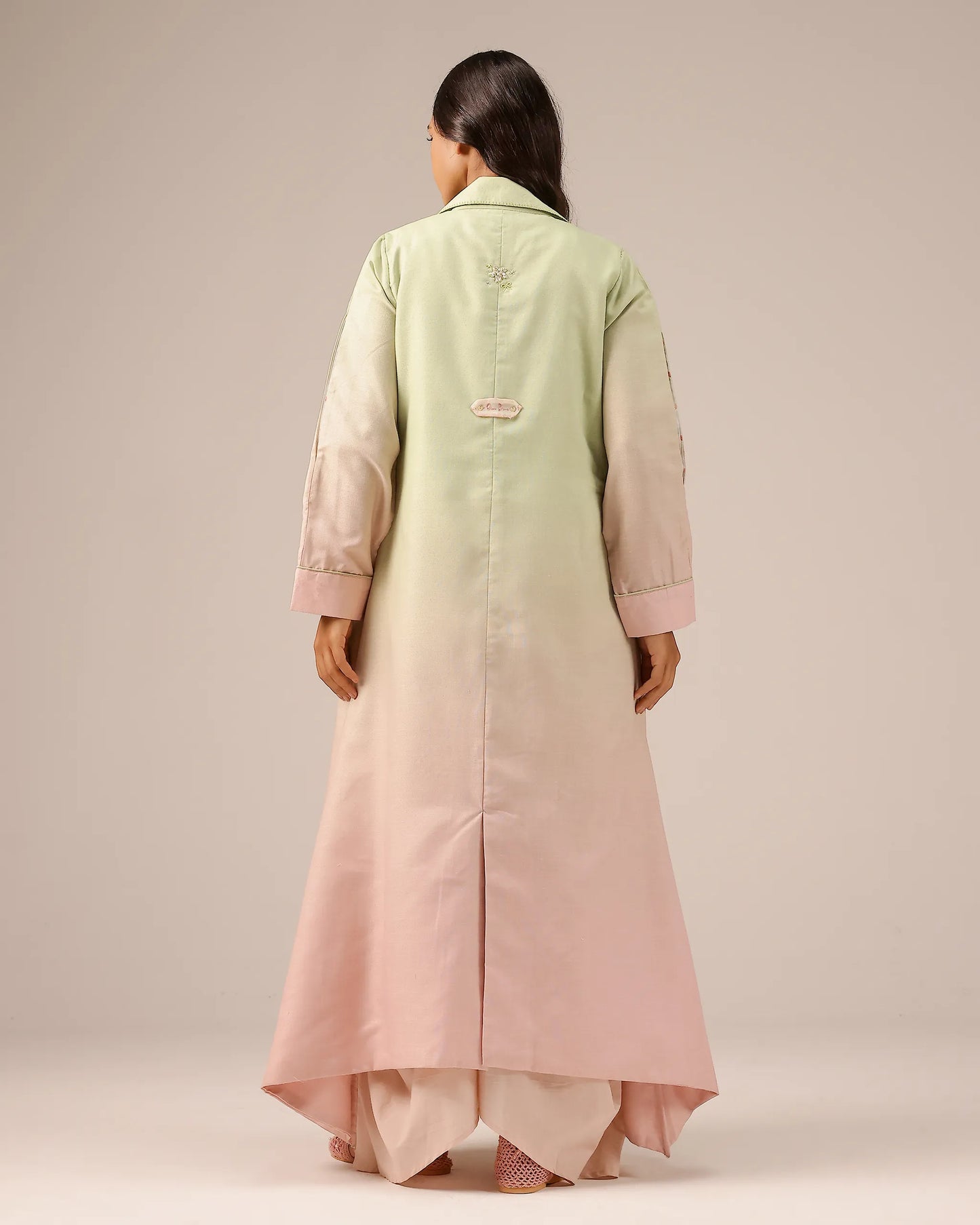 Ocean Dusk Dress & Jacket (Green To Pink)