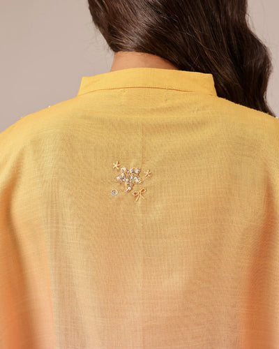 Palm Whisper Dress (Yellow To Pink)