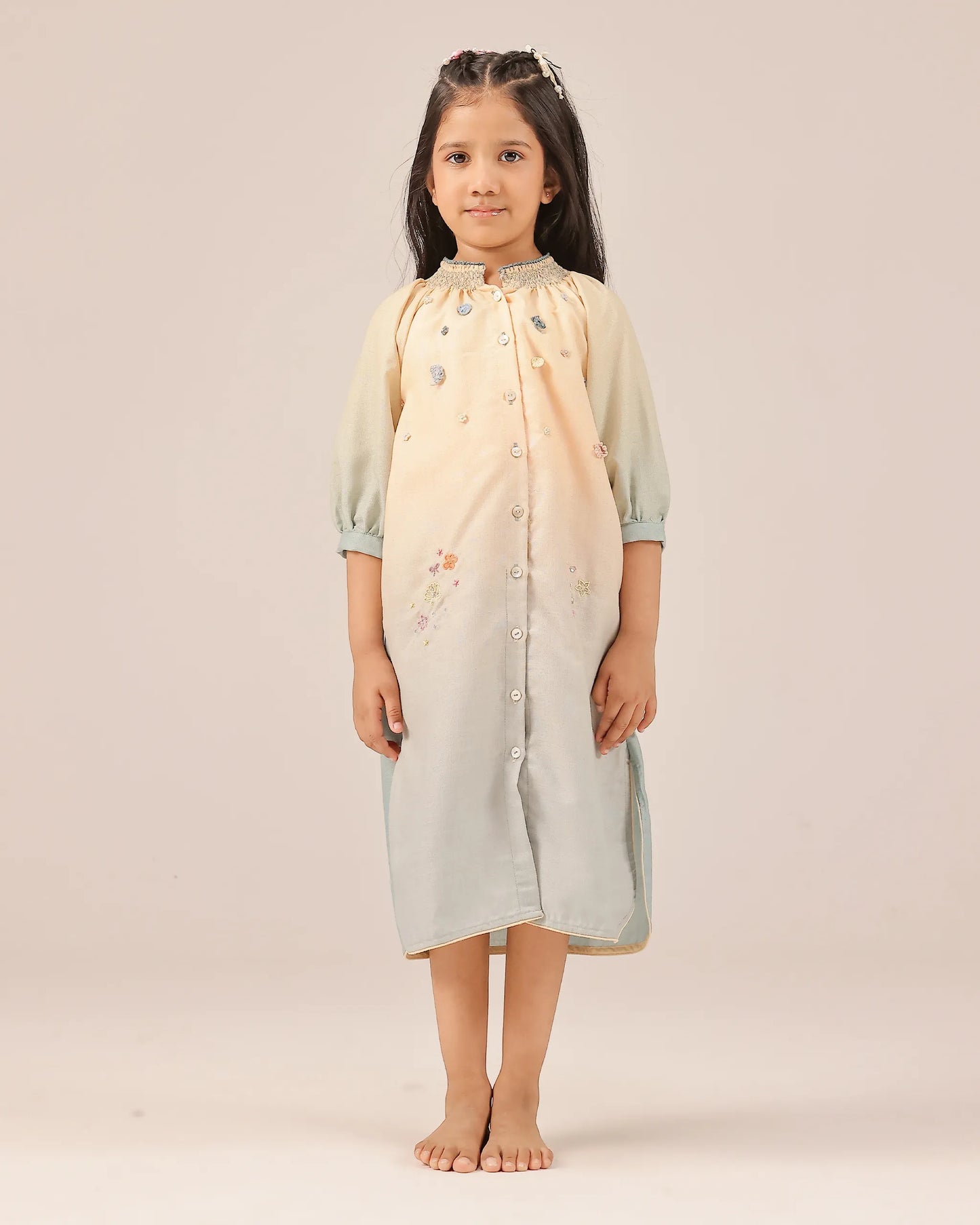 Sorbet Dress (Ivory To Grey)