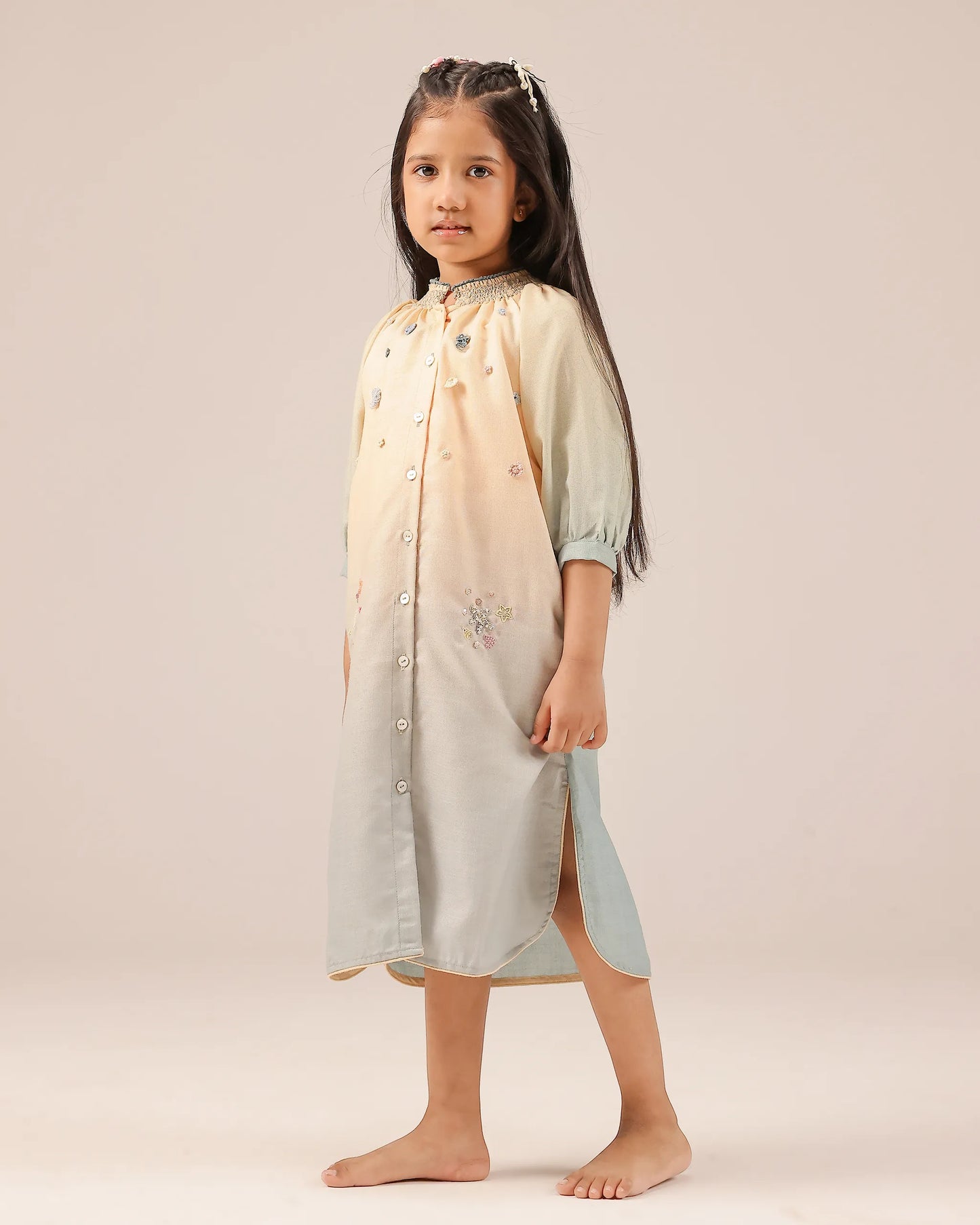 Sorbet Dress (Ivory To Grey)
