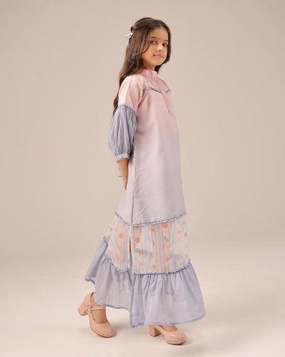 Palm Whisper Dress (Pink To Blue)