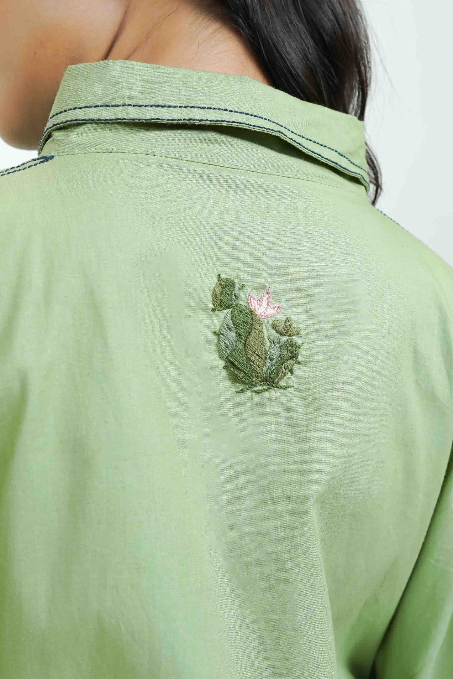 S0017 - Green Cotton Shirt - OurDve