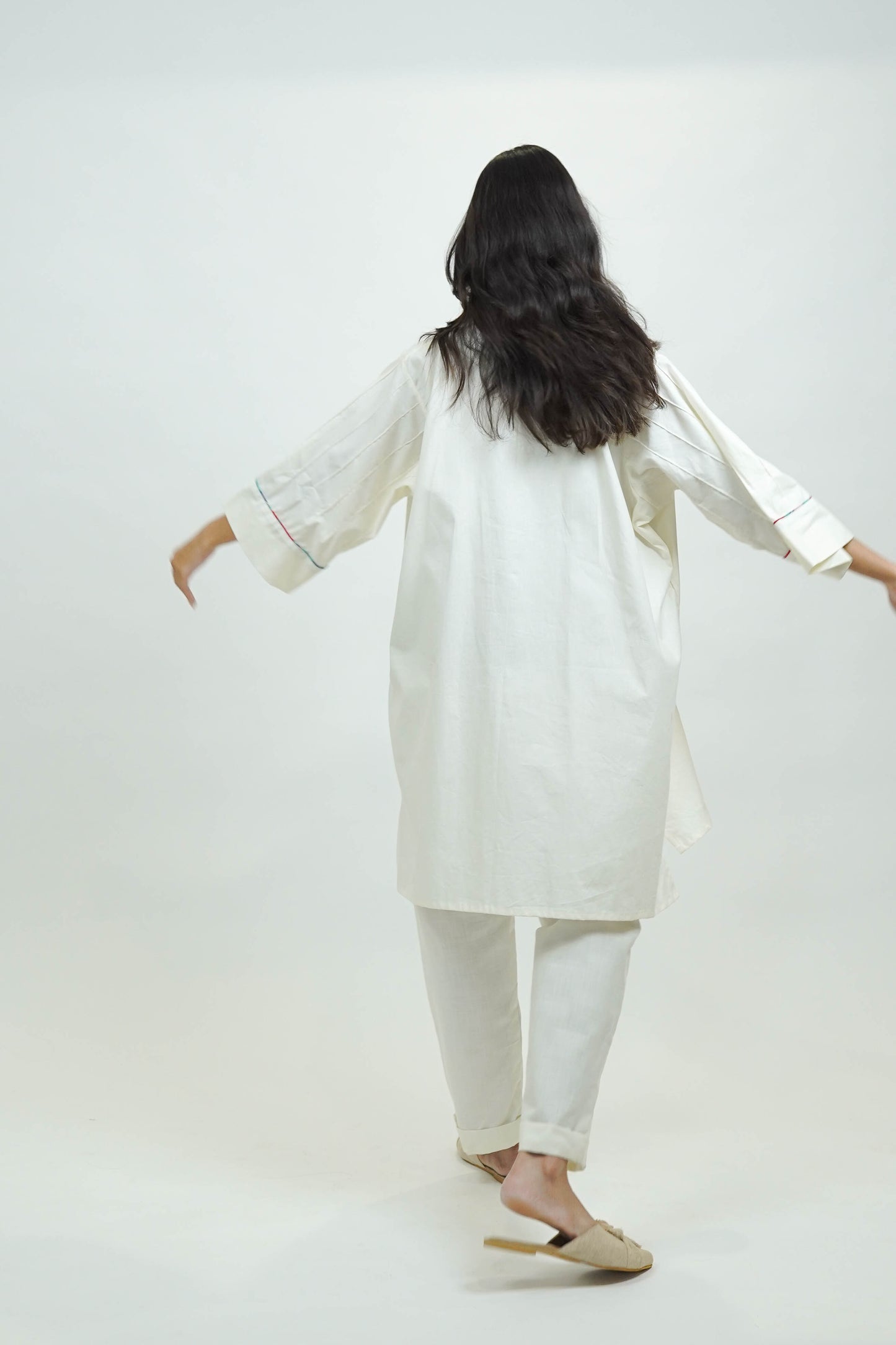 S0028 - Off White Slub Pants - OurDve