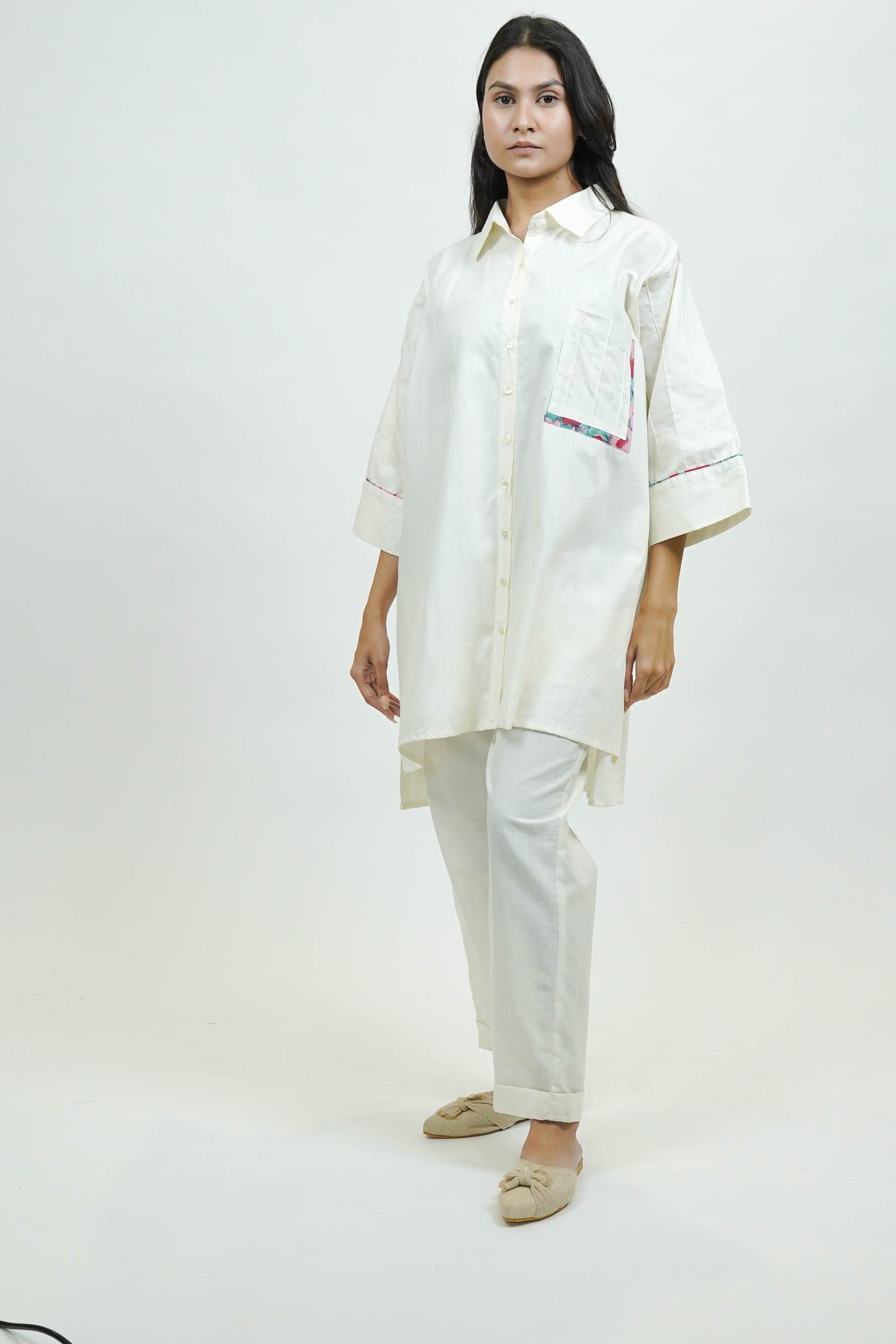 S0028 - Off White Slub Pants - OurDve