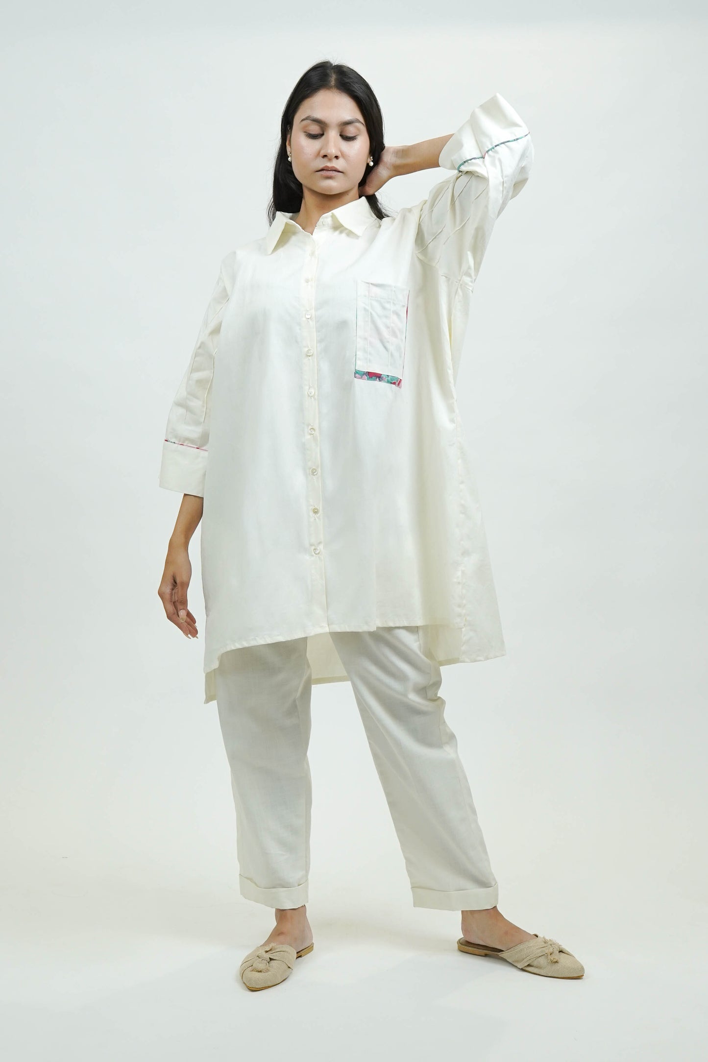 S0022 - Off White Cotton Shirt - OurDve
