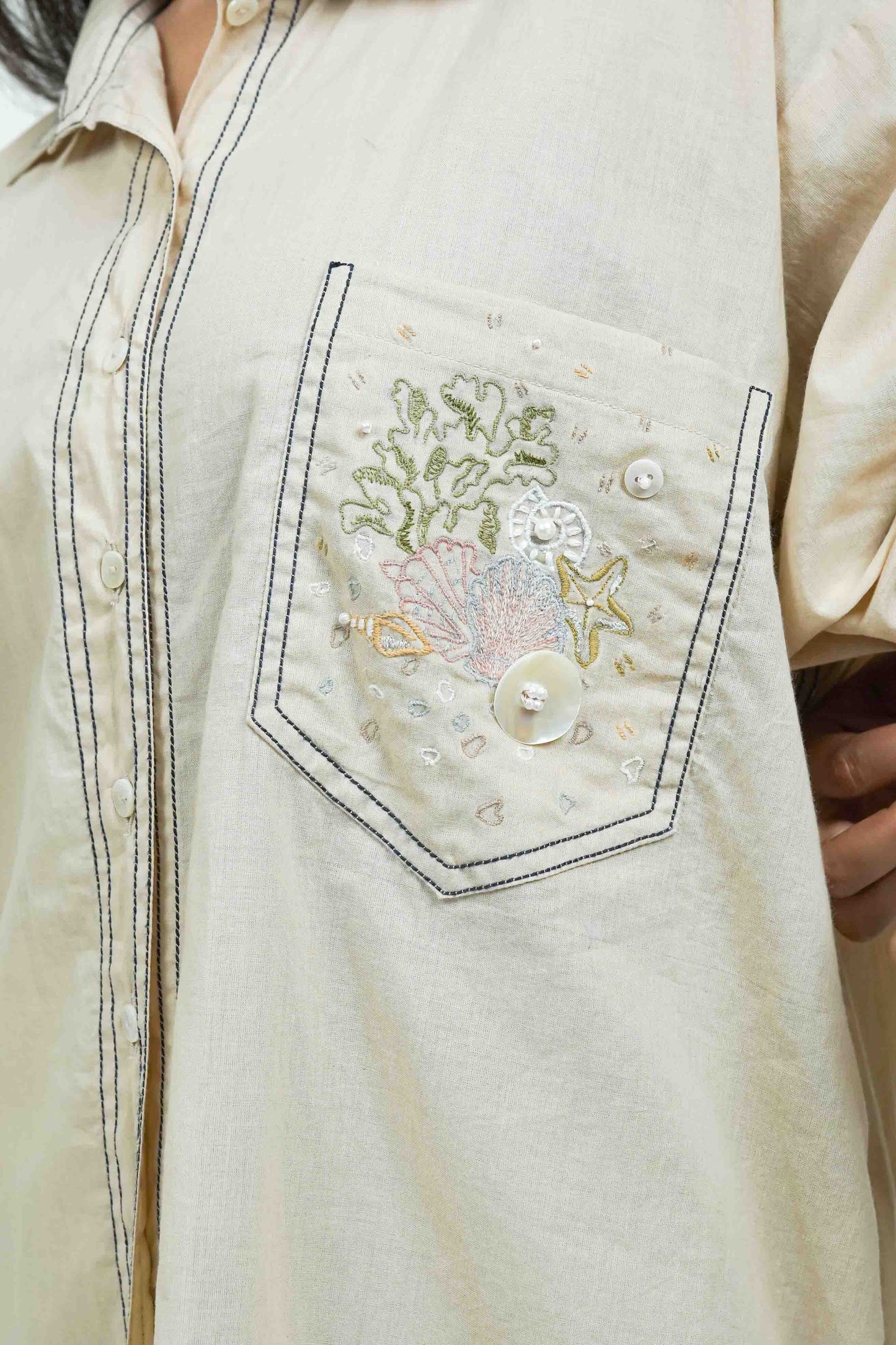 S0025 - Ivory Cotton Shirt - OurDve