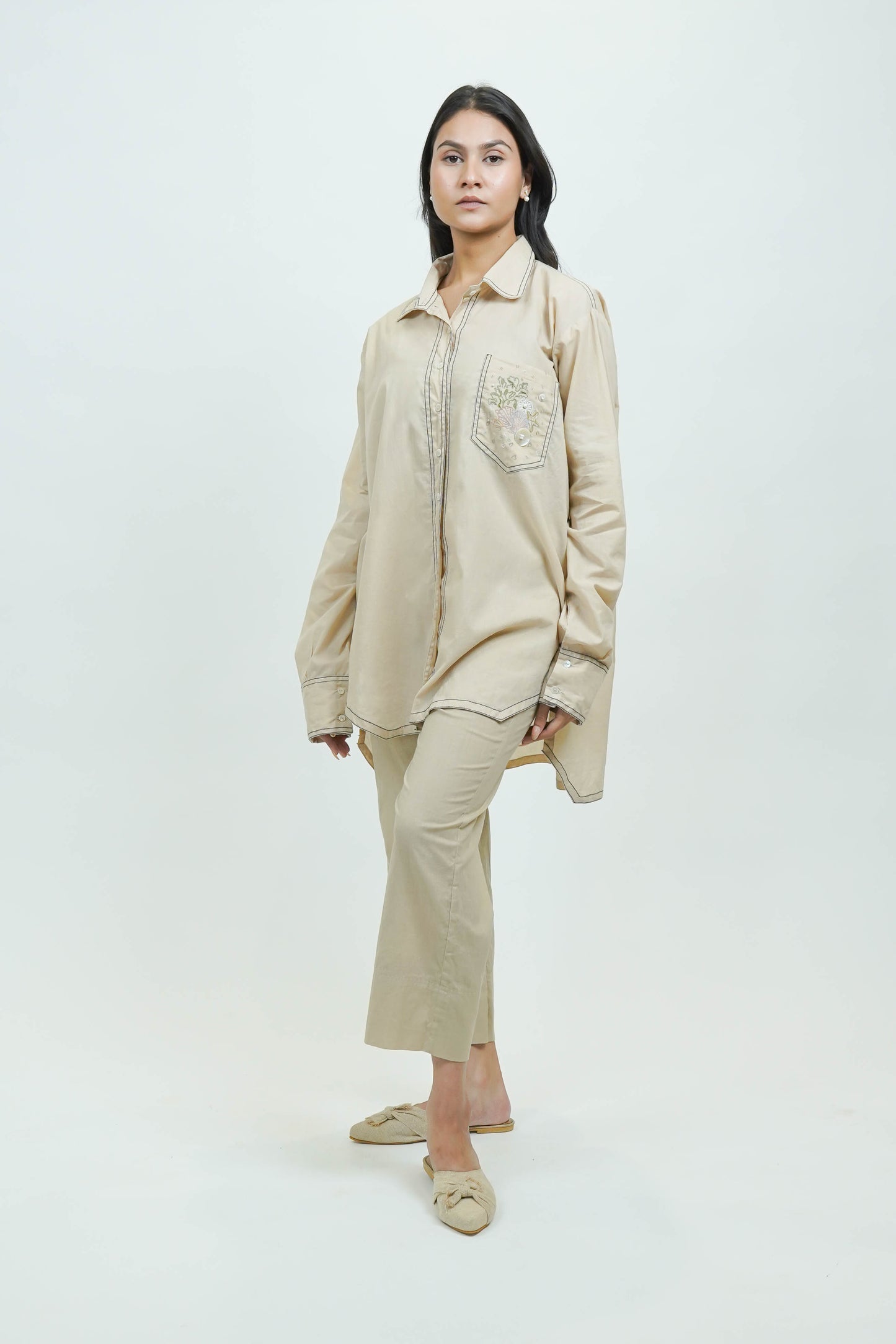 S0026 - Ivory Cotton Pants - OurDve