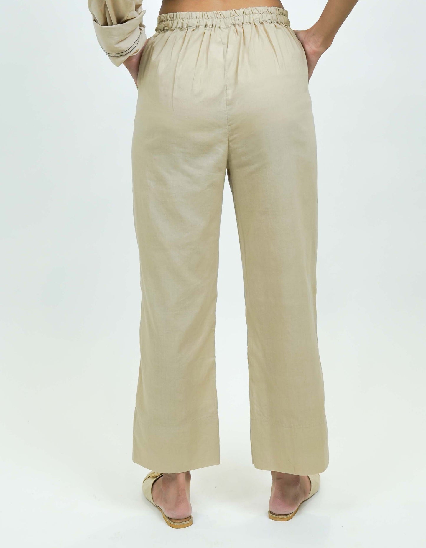 S0026 - Ivory Cotton Pants - OurDve