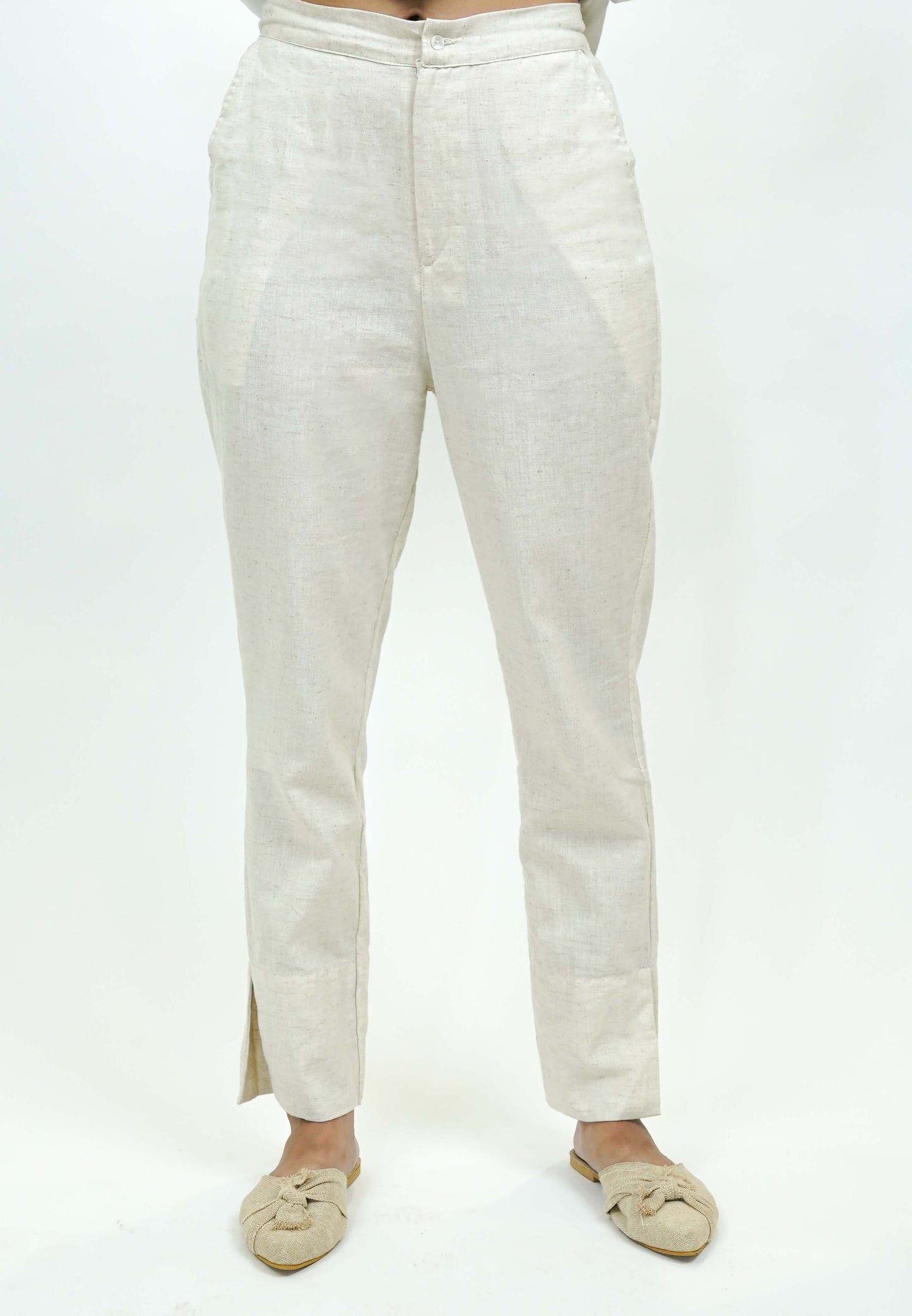 S0027 - Beige Handwoven Pants - OurDve
