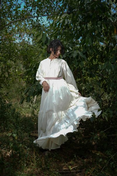 Haniel Dress - Beige Cotton - OurDve