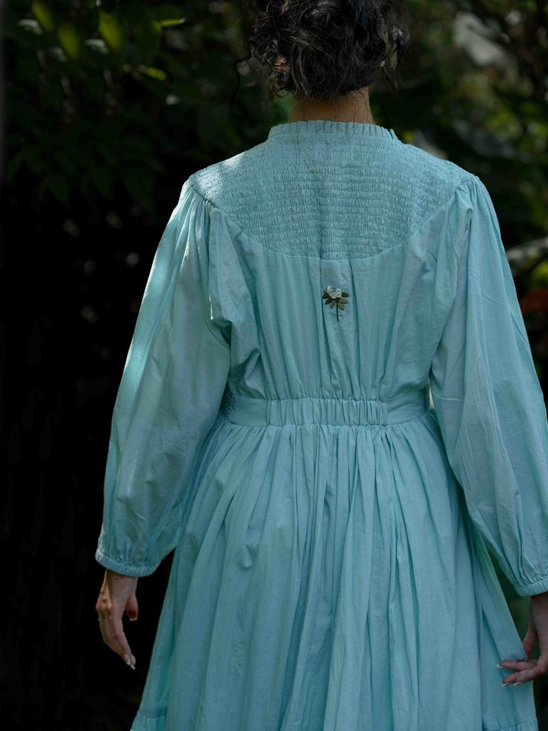 Haniel Dress - Blue Cotton - OurDve