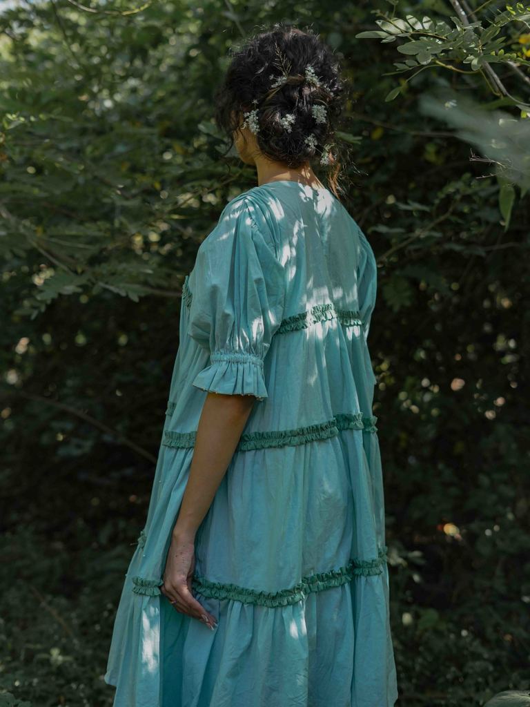 Loreto Dress - Blue Cotton - OurDve