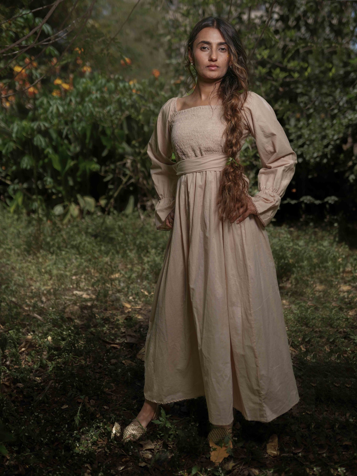 Gavreel Dress - Champagne Cotton - OurDve