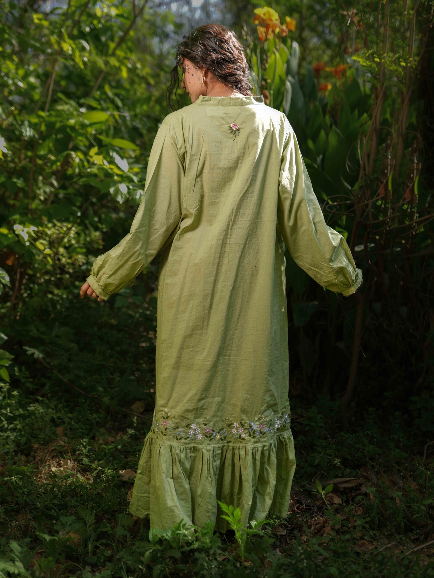 Raphael Dress - Green Cotton - OurDve