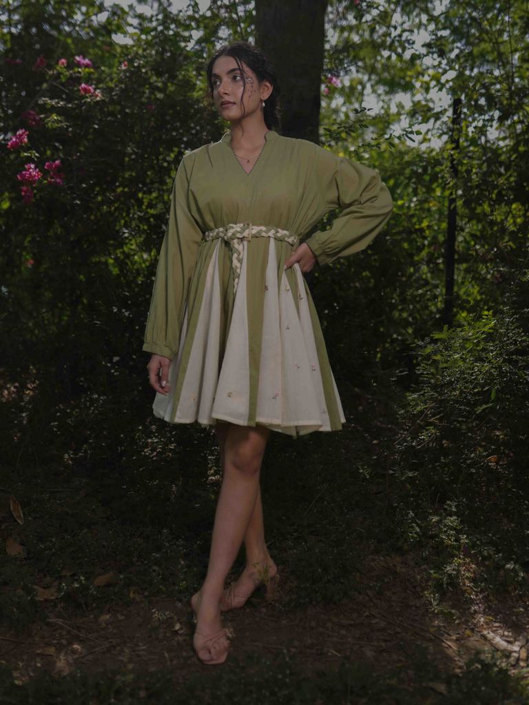 Nima Dress - Green Cotton - OurDve