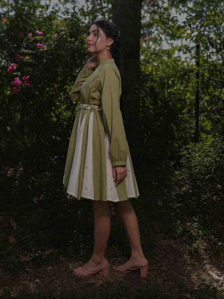 Nima Dress - Green Cotton - OurDve