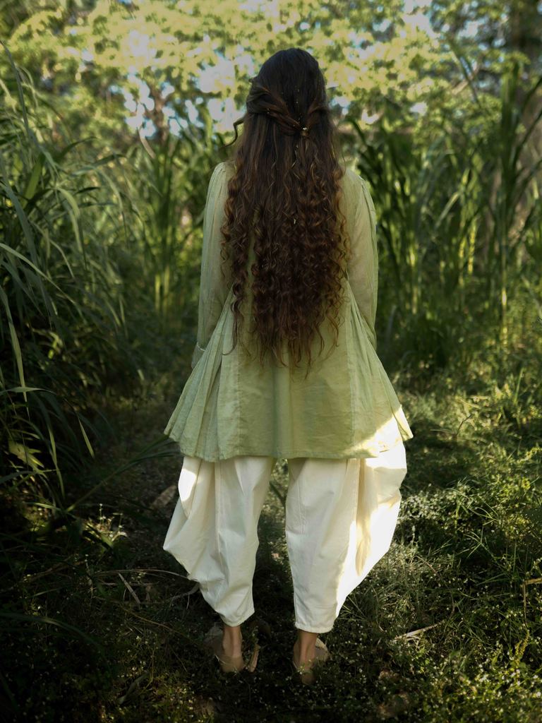 Earl Set - Top and Pants Green Cotton - OurDve