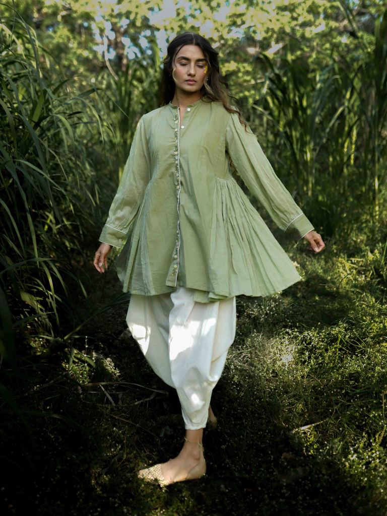 Earl Set - Top and Pants Green Cotton - OurDve