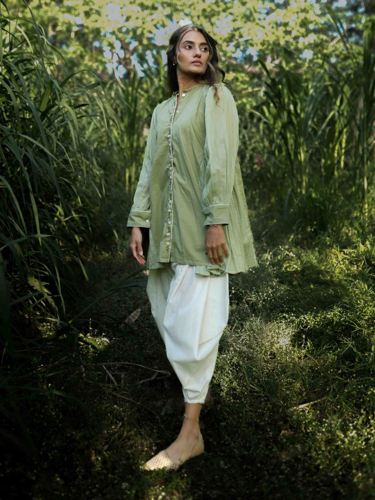 Earl Set - Top and Pants Green Cotton - OurDve