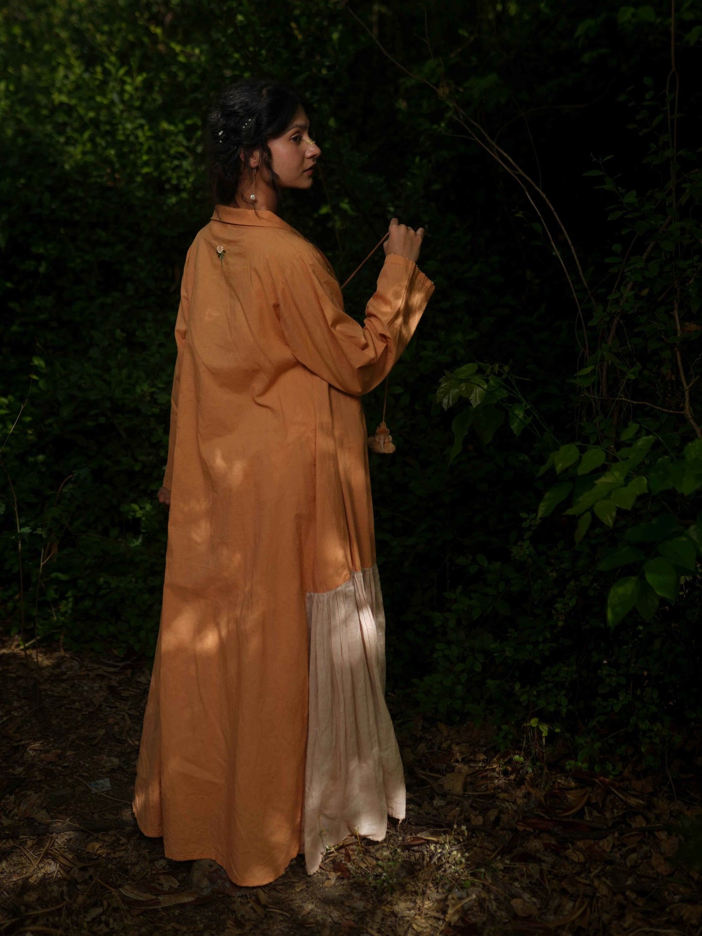 Dina Set - Dress and Jacket - Orange Cotton - OurDve