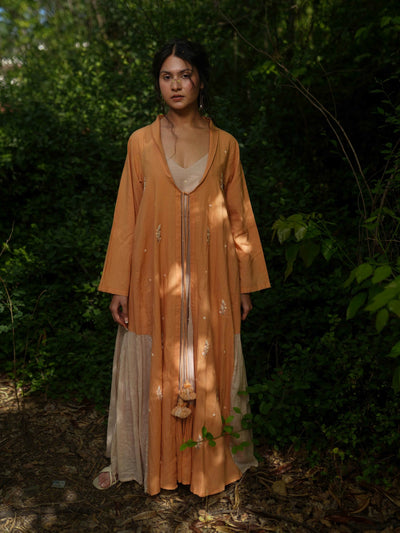 Dina Set - Dress and Jacket - Orange Cotton - OurDve