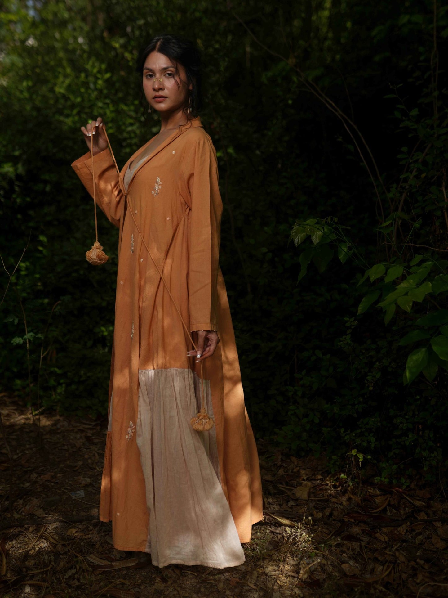 Dina Set - Dress and Jacket - Orange Cotton - OurDve