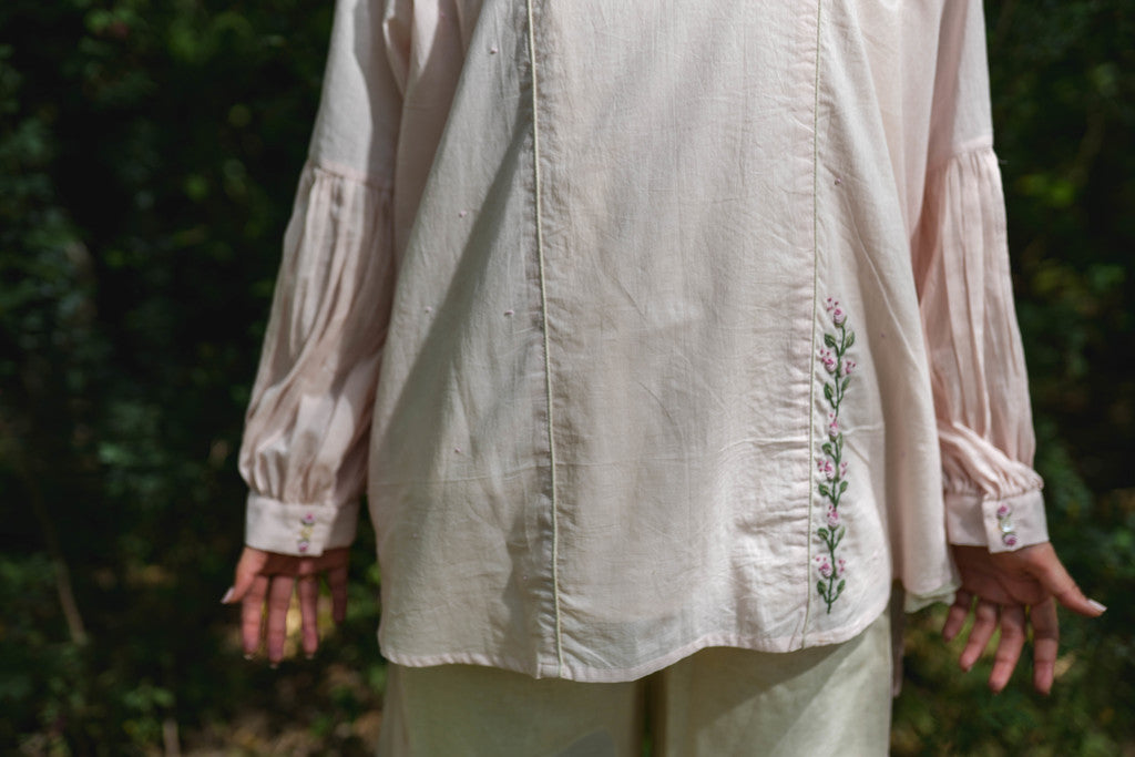 Benedict Set - Top and Pants Pink Cotton - OurDve