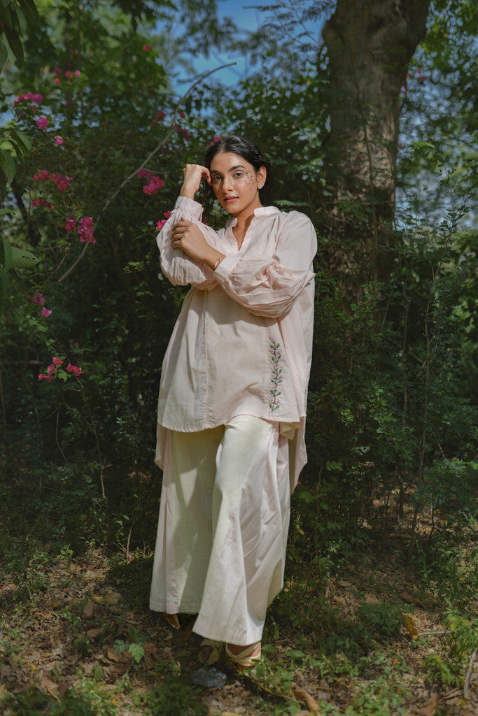 Benedict Set - Top and Pants Pink Cotton - OurDve