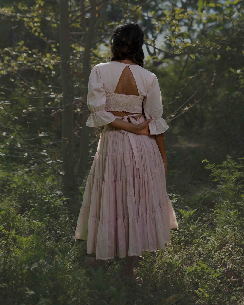 Daliso Set - Top and Skirt - Beige Cotton - OurDve