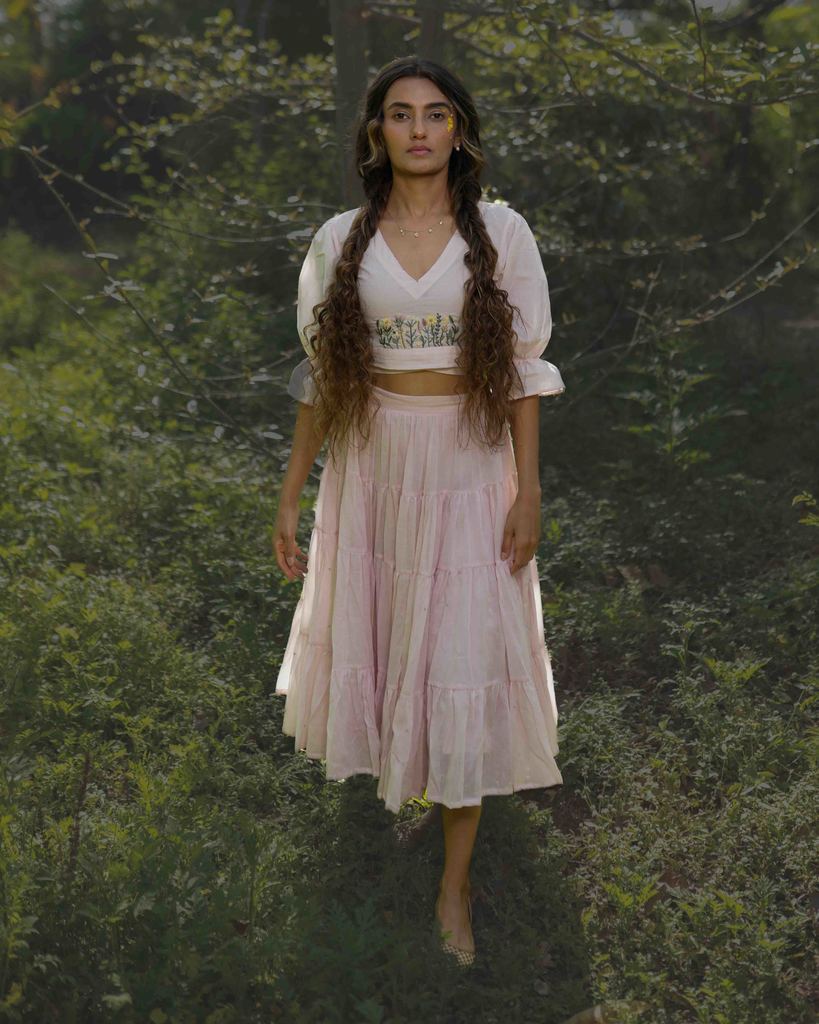 Daliso Set - Top and Skirt - Beige Cotton - OurDve