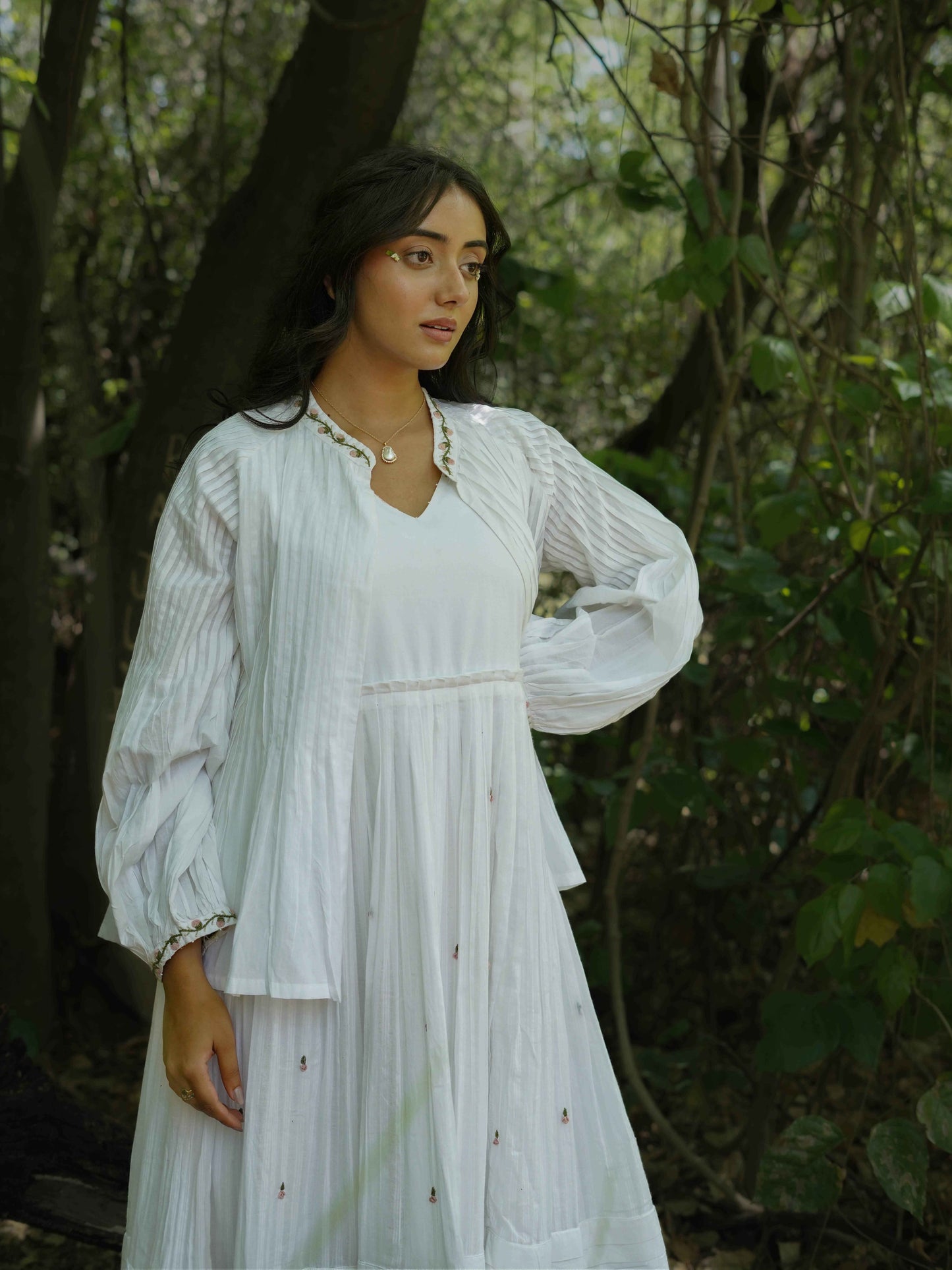 Serphina Set - Dress and Jacket - White Cotton - OurDve