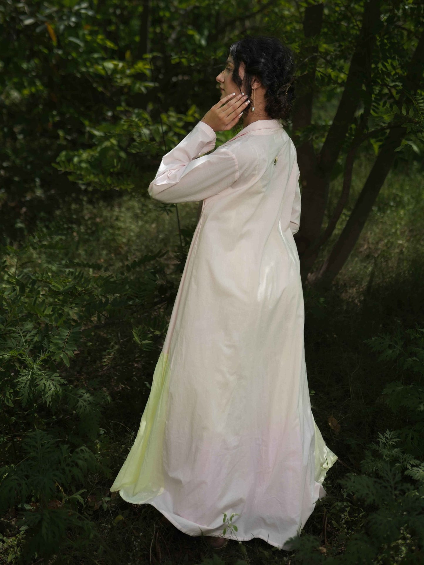 Dina Set - Dress and Jacket - Pink and Yellow Cotton - OurDve