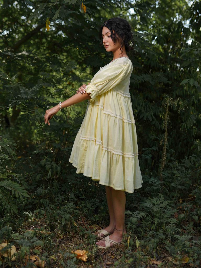 Loreto Dress - Yellow Cotton - OurDve