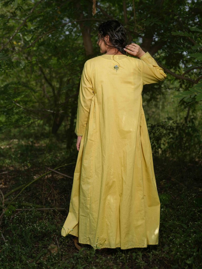 Jeremiah Dress - Yellow Yorker Cotton - OurDve