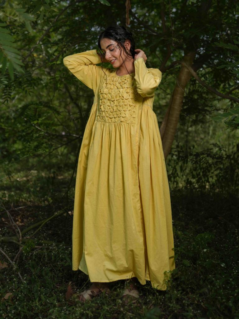 Jeremiah Dress - Yellow Yorker Cotton - OurDve