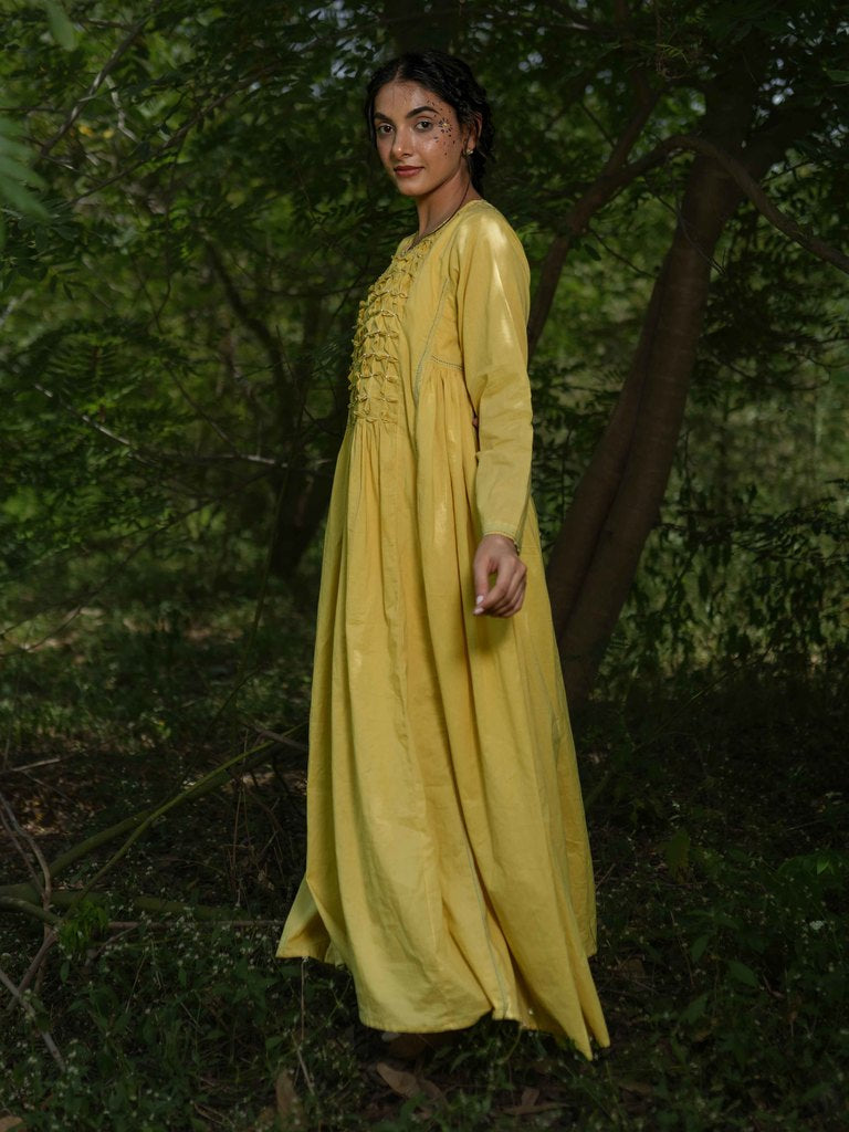 Jeremiah Dress - Yellow Yorker Cotton - OurDve