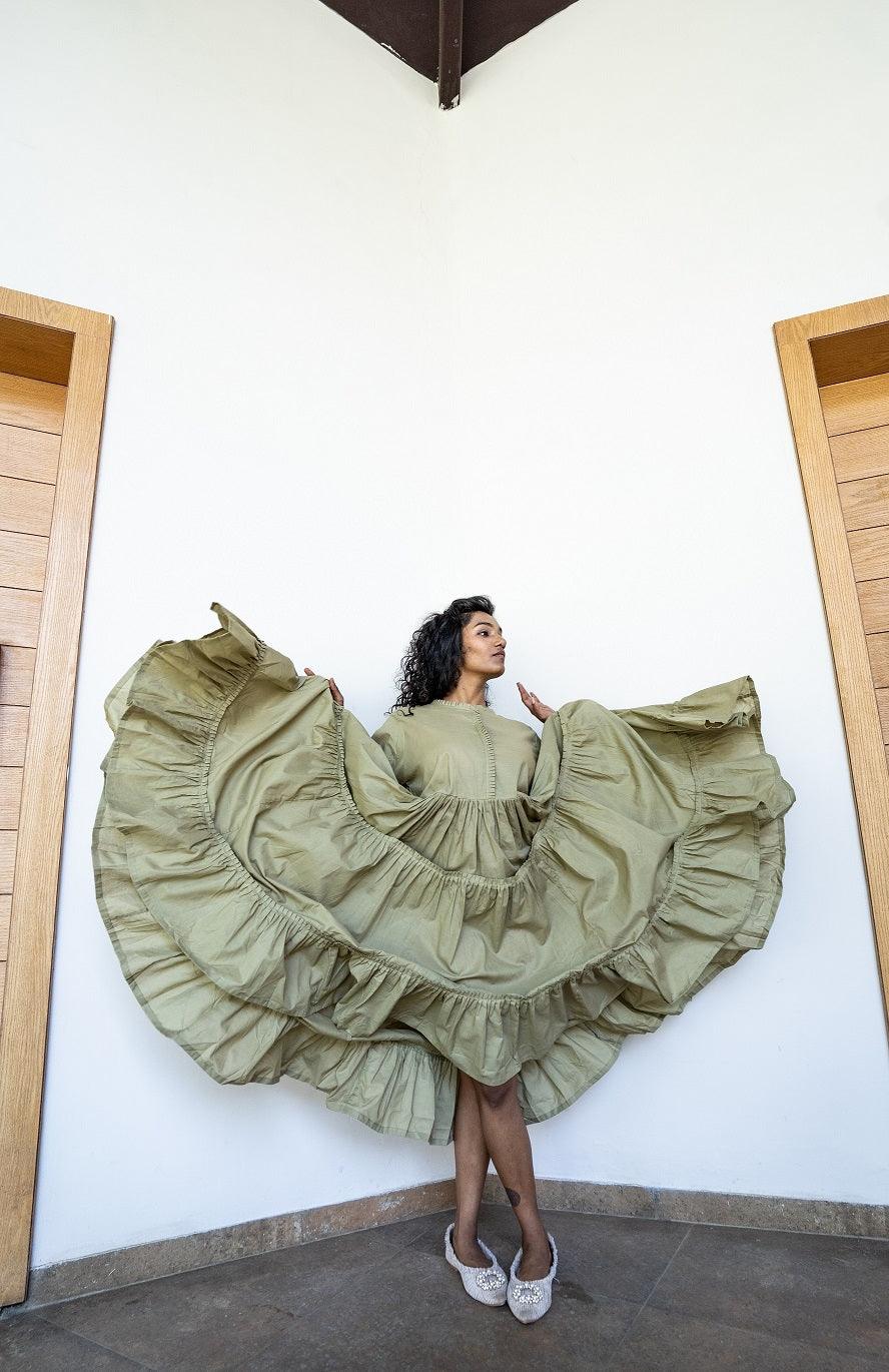 Adole Dress - Pista Green - OurDve