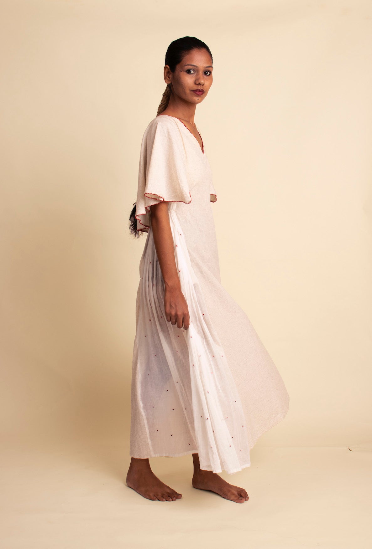 Desai Dress - Beige Handwoven - OurDve