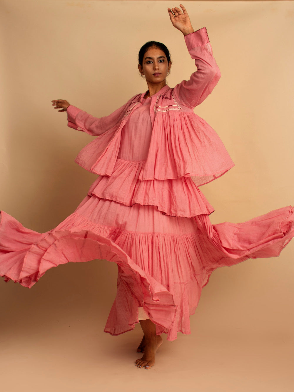 Gowda Set (Dress + Jacket) - Pink - OurDve