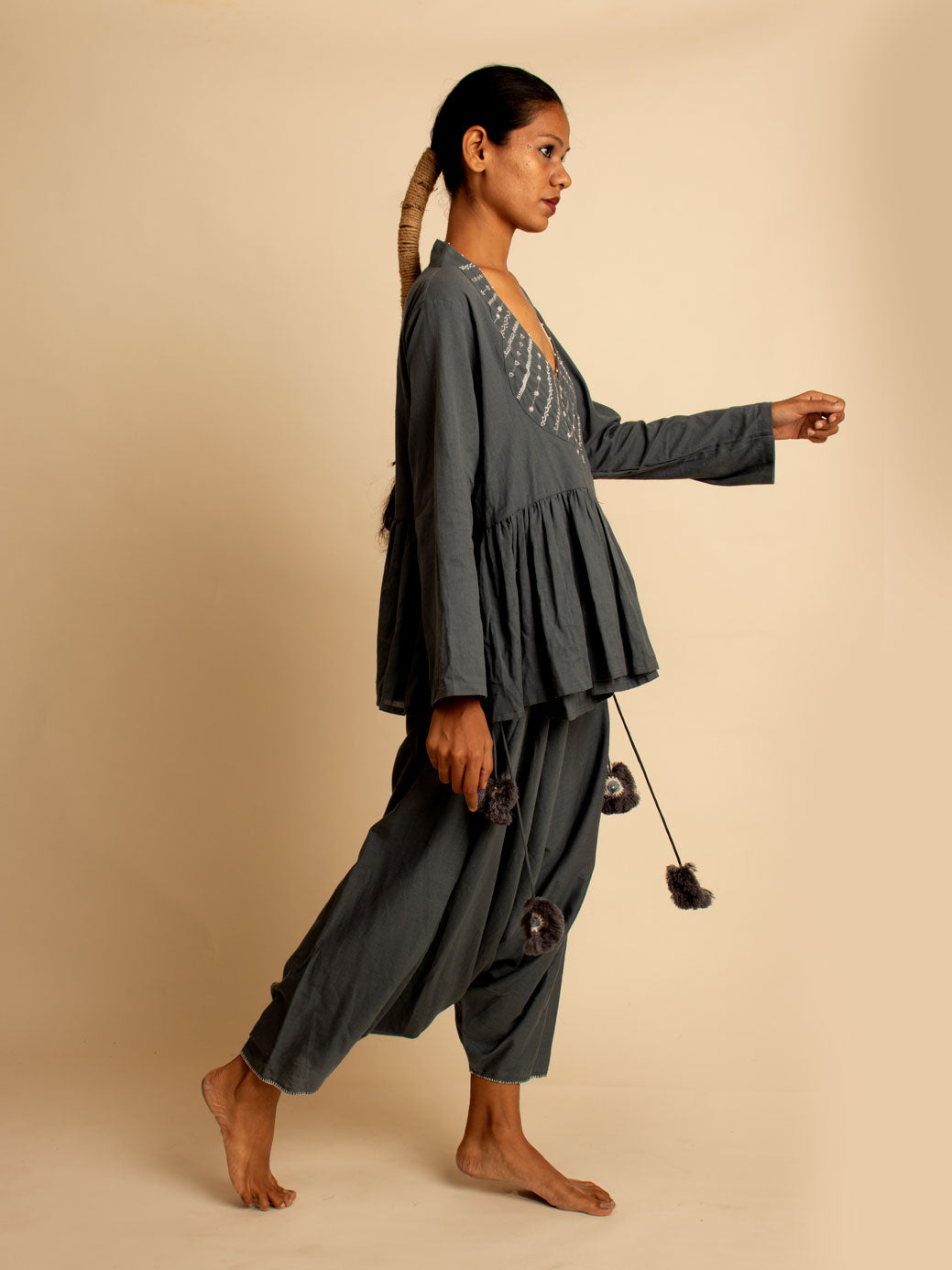 Tiba Top - Grey Handwoven - OurDve